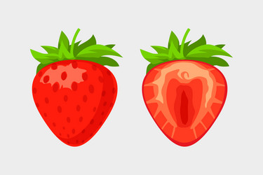 Cute Strawberry Isolated On White Background Vector Image