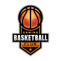 Basketball logo sport games sporting ball emblem vector