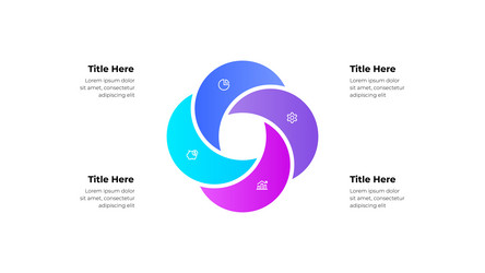 circular infographic with four colorful sections vector image