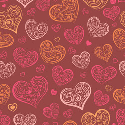 seamless pattern of hearts vector image