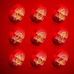 set line create account screen shield with brick vector image