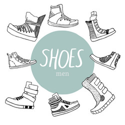 set with mens shoes vector