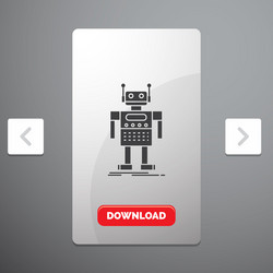 Android Robot Icon - Technology Glyph vector image
