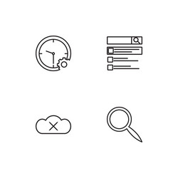 data analytics linear icons set simple outline vector image
