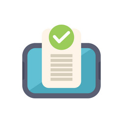 mobile phone validating document with green check vector image
