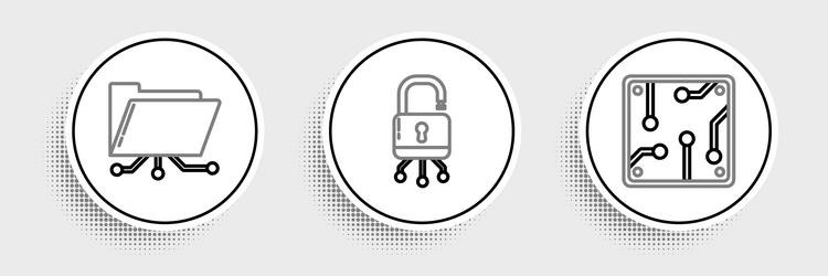 set line processor folder and lock vector image
