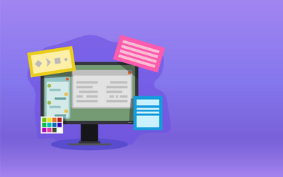 web design elements violet background vector image