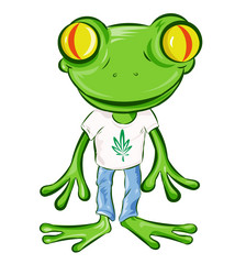 Cartoon Frog with T-Shirt Vector Image