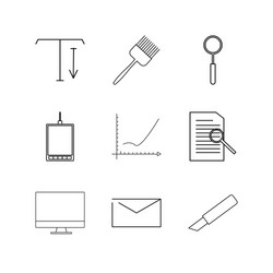 design elements linear icon set simple outline vector image