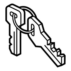 keys icon in isometry style image for website vector image
