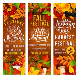 Autumn Harvest Festival Banner Set Vector Image