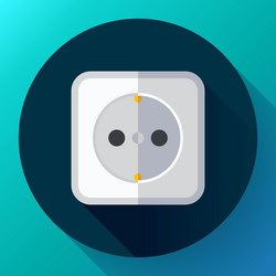 Electric white socket icon flat style vector