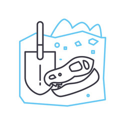 fossil bones line icon outline symbol vector image