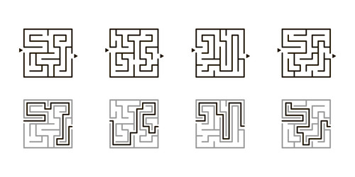 maze game set exploration and strategy square vector image