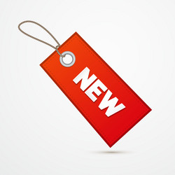 Red Label Tag with String vector