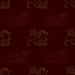 Seamless pattern with ancient scythian art vector