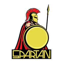 Spartan warrior with his spear and shield Vector Image