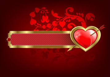 Design with a rectangular frame and heart vector