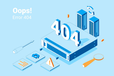 error 404 not found page concept 3d isometric view vector image
