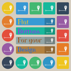 map pointer icon sign set of twenty colored flat vector image