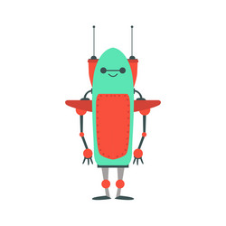 red and green friendly android robot with two vector image
