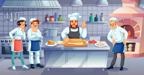 restaurant cooking master class culinary lesson vector