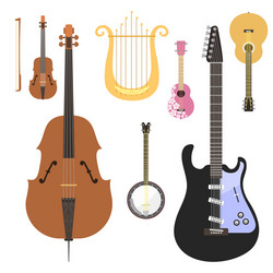 set of stringed musical instruments classical vector