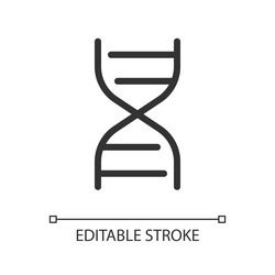 Dna molecule pixel perfect linear ui icon vector