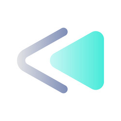fast reverse button flat gradient color ui icon vector image