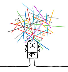 Man Drowning in Digital Data vector image