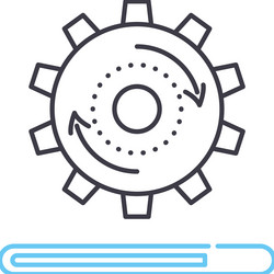 processing file line icon outline symbol vector image