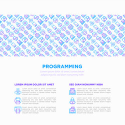 programming concept with thin line icons vector image