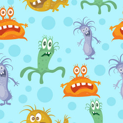 Set of seamless pattern with good and bad bacteria vector