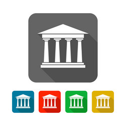 academy building symbol square icon set design vector image