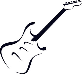 black silhouette of electric guitar vector