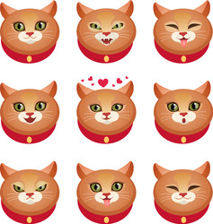 cats emotions set vector