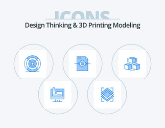 design thinking and d printing modeling blue icon vector image