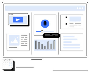 digital dashboard with multimedia analytics vector image