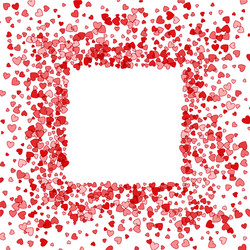 frame or border of random scatter hearts vector image