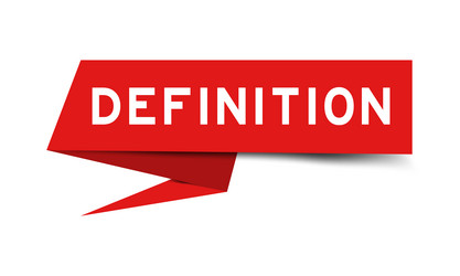 red color speech banner with word definition vector image