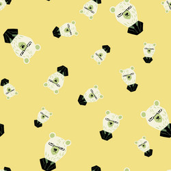 seamless random pattern with white bear heads vector image