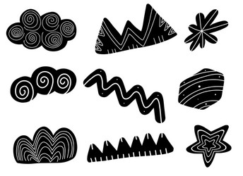set abstract elements in scandinavian vector image
