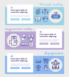 virtual and augmented reality color linear vector image