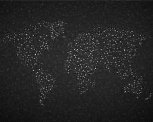 Abstract world map of glowing particles Royalty Free Vector