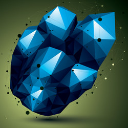 asymmetric 3d blue abstract object with connected vector image