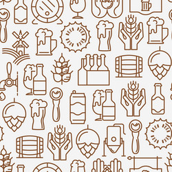 Beer hop mug color seamless pattern Royalty Free Vector