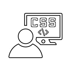 coding css developer line icon outline vector image
