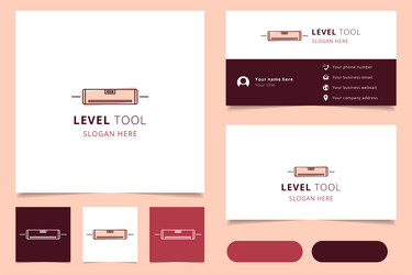 level tool logo design with editable slogan vector