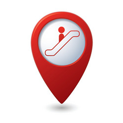 map pointer with escalator icon vector image