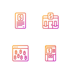 set line atm and money bitcoin in browser vector image